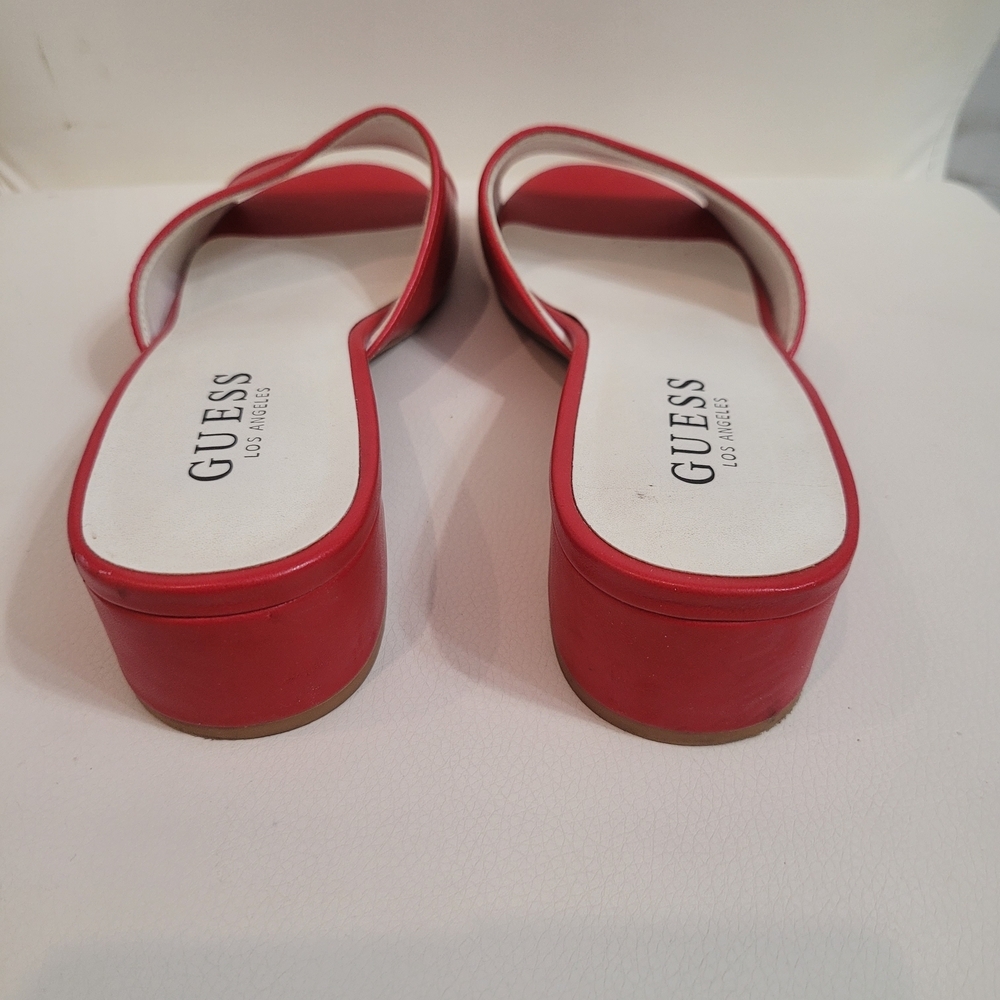 Guess Women's Red Slide Sandals Size 7/38 - Picture 4 of 10